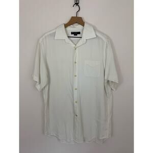 Cremieux Classics White Short Sleeve Button Up Shirt L